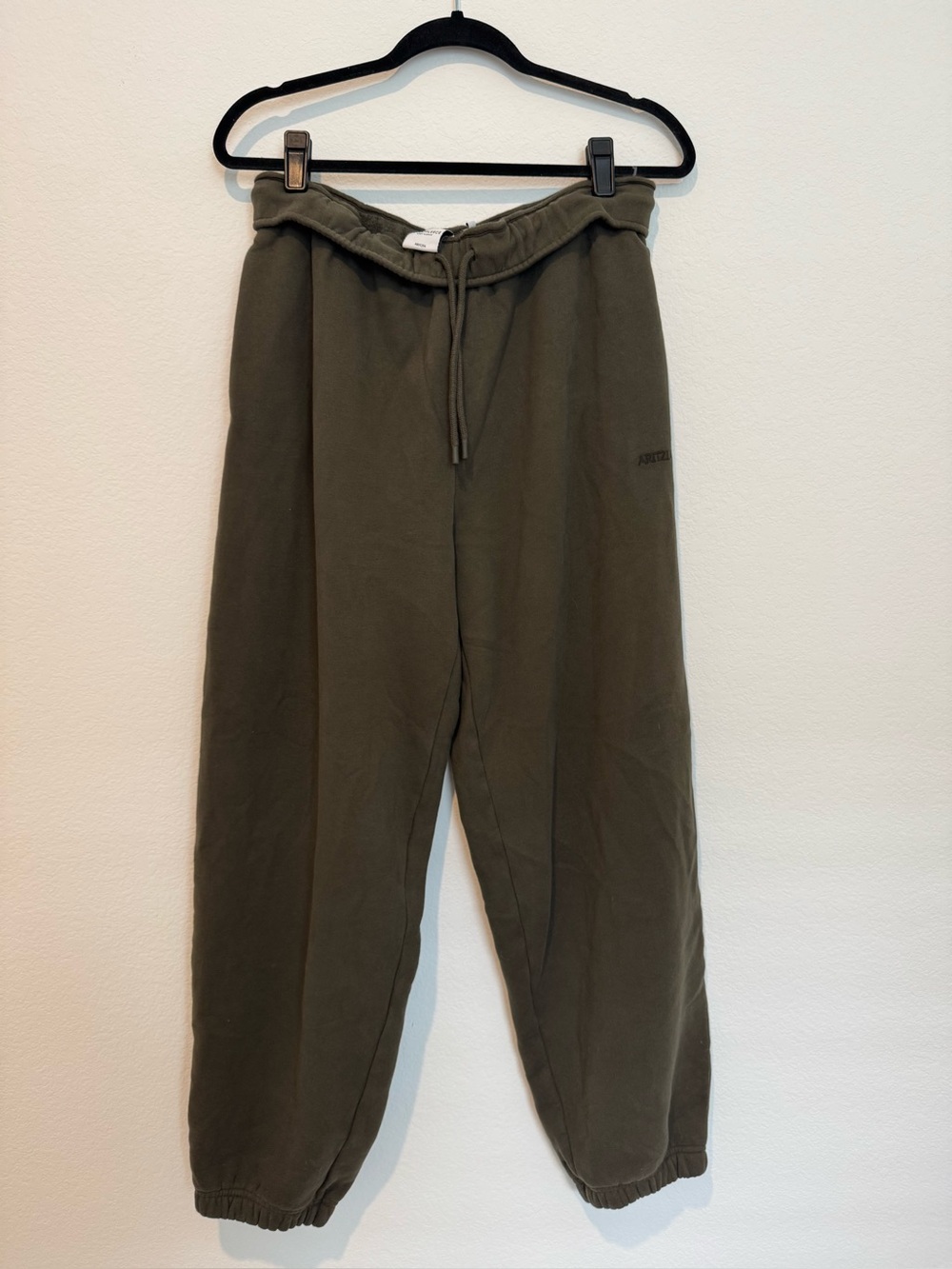 Aritzia Mega Fit Sweatfleece Cozy Fleece Olive Green Fold Over Sweatpants